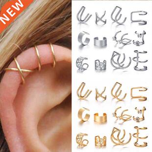Modyle Fashion Gold Color Ear Cuffs Leaf Clip Earrings for W