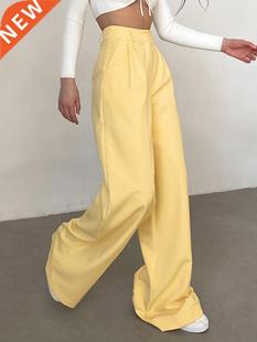 Summer High Waist Women Trousers Loose Straight All-match Of