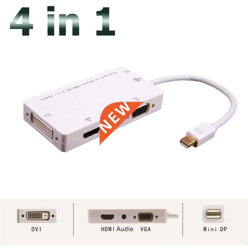 4 in 1 Mini DP Thunderbolt Displayport to HDMI VGA DVI AUDI