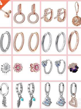 Top Sell Earrings Pendientes plata de ley 925 Original Blue