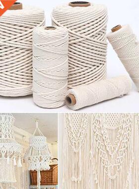 2-100M Natural Cotton Twisted Rope 1/2//4/5/6/8/10mm Macram