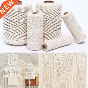 2-100M Natural Cotton Twisted Rope 1/2//4/5/6/8/10mm Macram