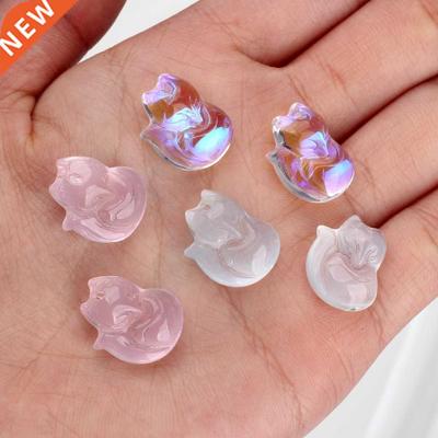 10pcs/lot 14*18mm Crystal colored glaze Cute Mini fox Charms