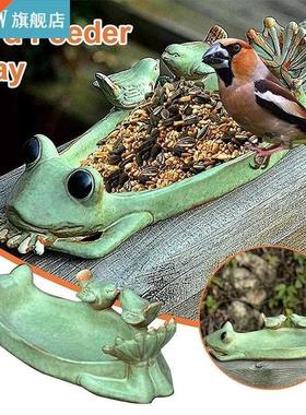 Cermic Frog Shped niml Feeder Home Grdening Decortion