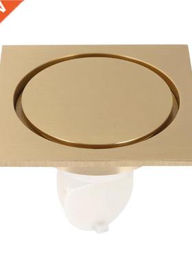 Brass Golden Brushed Shower Drains Square Bath Drains Strai