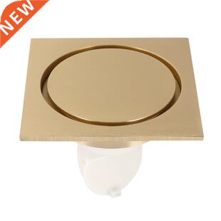 Brass Golden Brushed Shower Drains Square Bath Drains Strai