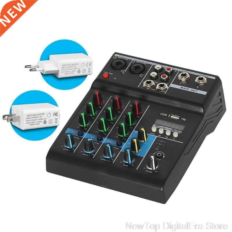 Professional Audio Mixer 4 Channels Bluetooth-compatible Sou