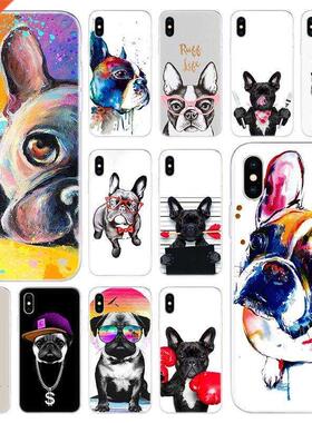 Hot French Bulldog Dog Pug Soft Silicone Case for Apple iPh