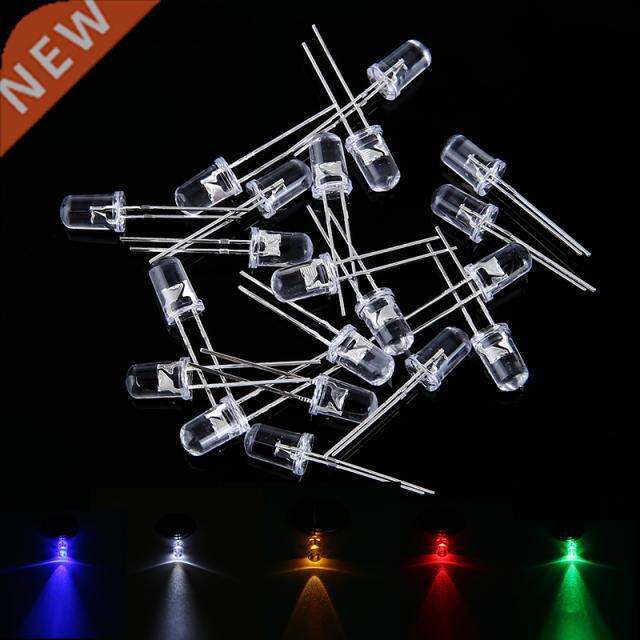 100pcs 5Colors Assorted 5mm Round LED Diodes Set Clear Red G