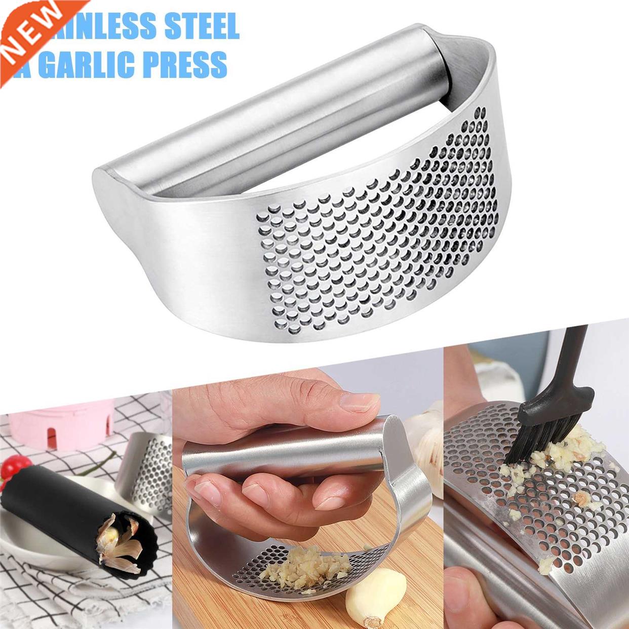 Garlic Press Crusher Kitchen Manual Squeezer Masher Durable