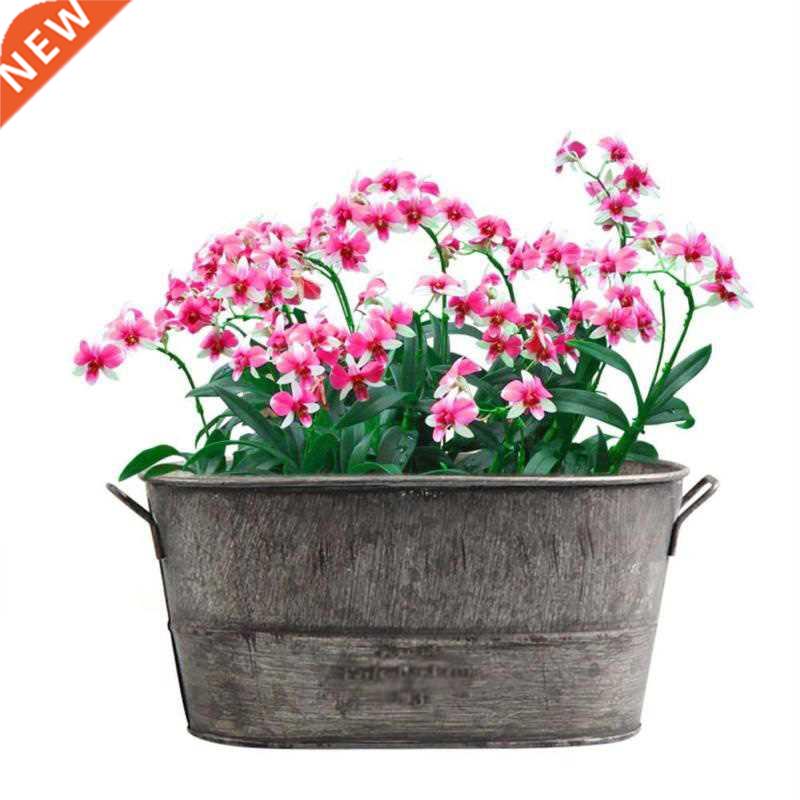Zinc Metal Flowerpot Garden Planter Trough Flower Plant Pot