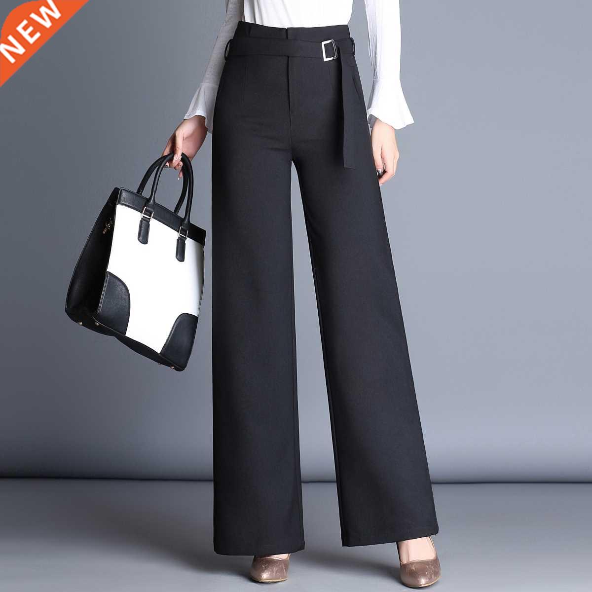 Wide Leg Pants New High Waist Draping Suit Office Trousers P