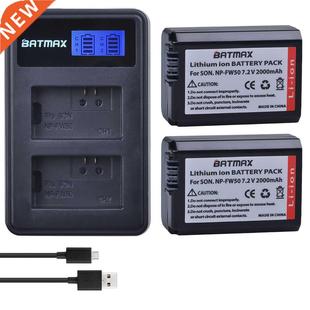 FW50 Camera Dual 2000mAh USB LCD 2Pcs Battery