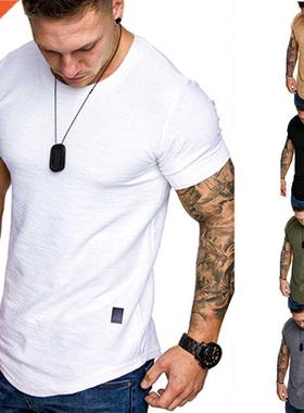 New Men&p;#39;s T-shirt Slim Fit O-neck Short Sleeve Muscle