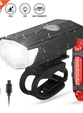 Juego de luces LED recargables por USB para bicicleta de mon