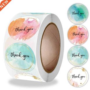 100-500 Pcs Thank You Stickers Cute Pink Gold Labels For Sma