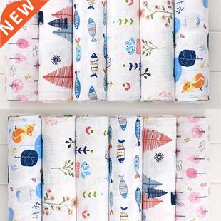 Newborn Swaddle Baby Blanket Two Layer Muslin 100% Cotton 11