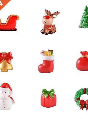 1PC Resin Materials Miniature Christmas Santa Claus Snowman