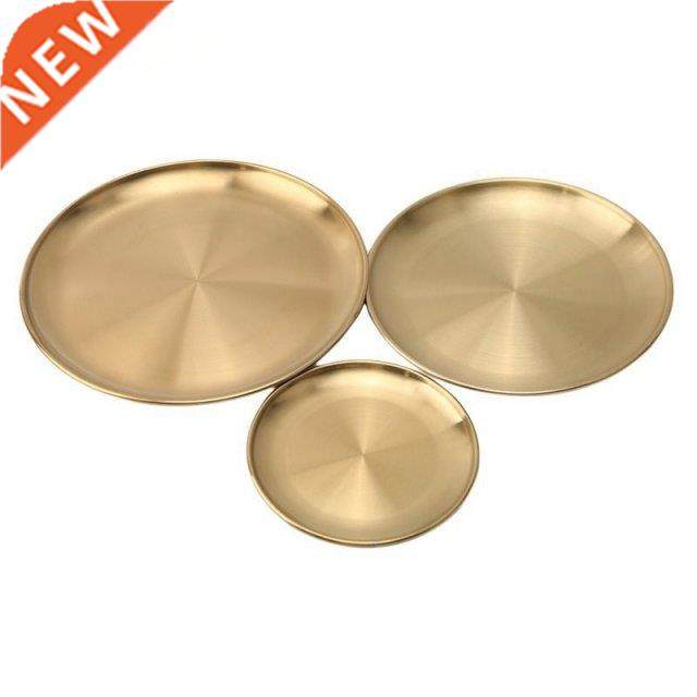 Gold Plate Serving Dining Dish Party Kitchen Food Fruit Cake