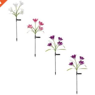 Color Lily Lights Solar LED Outside Garde Pcs
