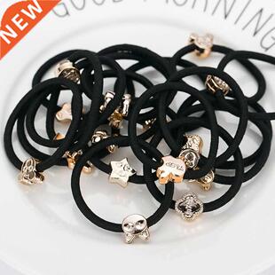 Korean tail Holder Headwear Gold Cartoon Beads Rubber Elasti