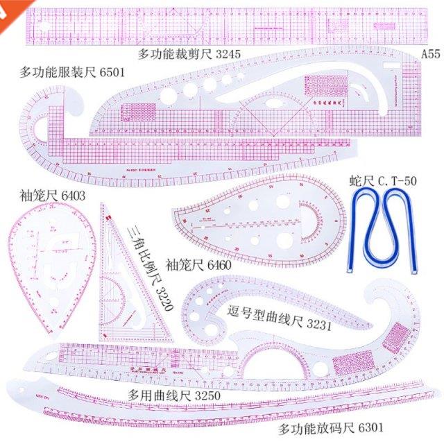 Angelliu Plastic Ruler Sewing 10pcs Sewing Rule Curve Coutur