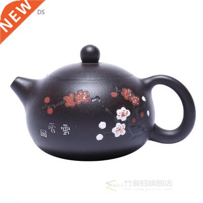 Yixing famous Zisha teapot plum blossom small Xishi black Ji