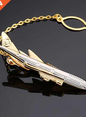 Man's Tie Clip new arrivals Golden plating Airplane Shape Pi
