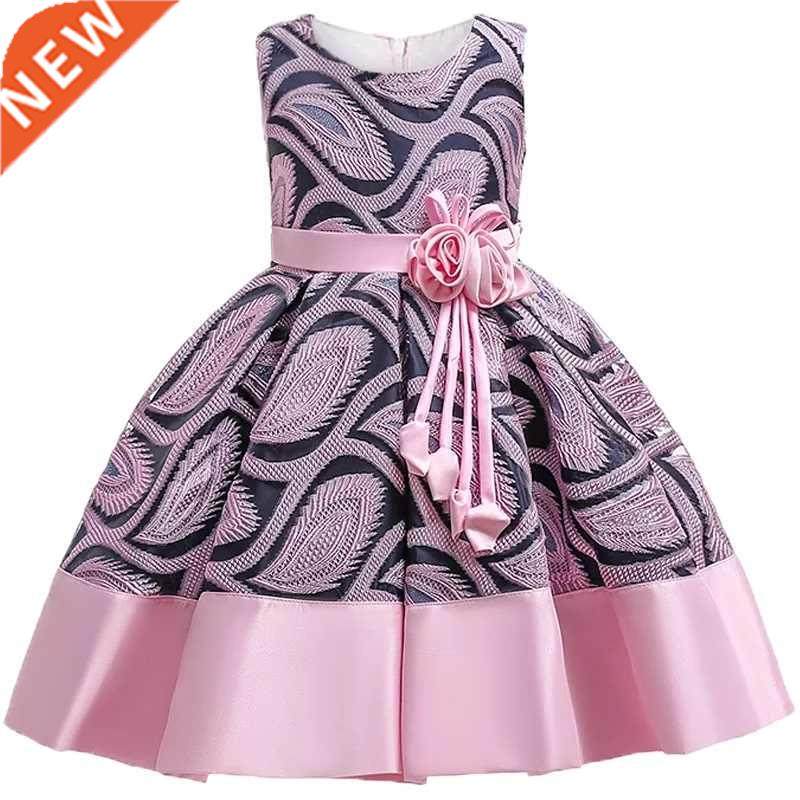 Baby Girls Flower Striped Dress For Girls Floral Wedding Par
