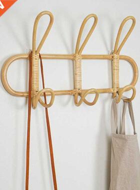 Rattan Wall Hooks Kids Garments Organizer Rack Clothes Hat H