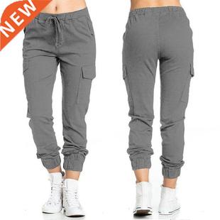 Women Pants Casual Pocket Solid Casual Trousers Cargo Pants