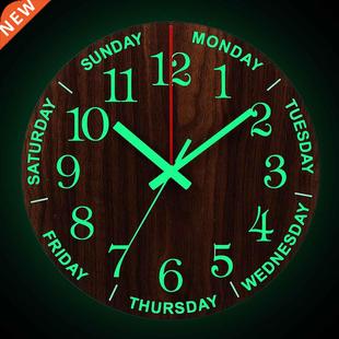Silent night Luminous light Wood Clock Wall Inch