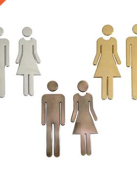 Plating Door Stickers Bathroom Men and Women Logo High-end B