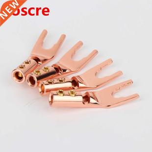 Speaker Cable AMP Pure Terminal Plug Copper spade 4pcs Wire