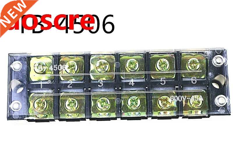 TB-4506 600V 45A 6 Position Covered Dual Row Screw Terminal