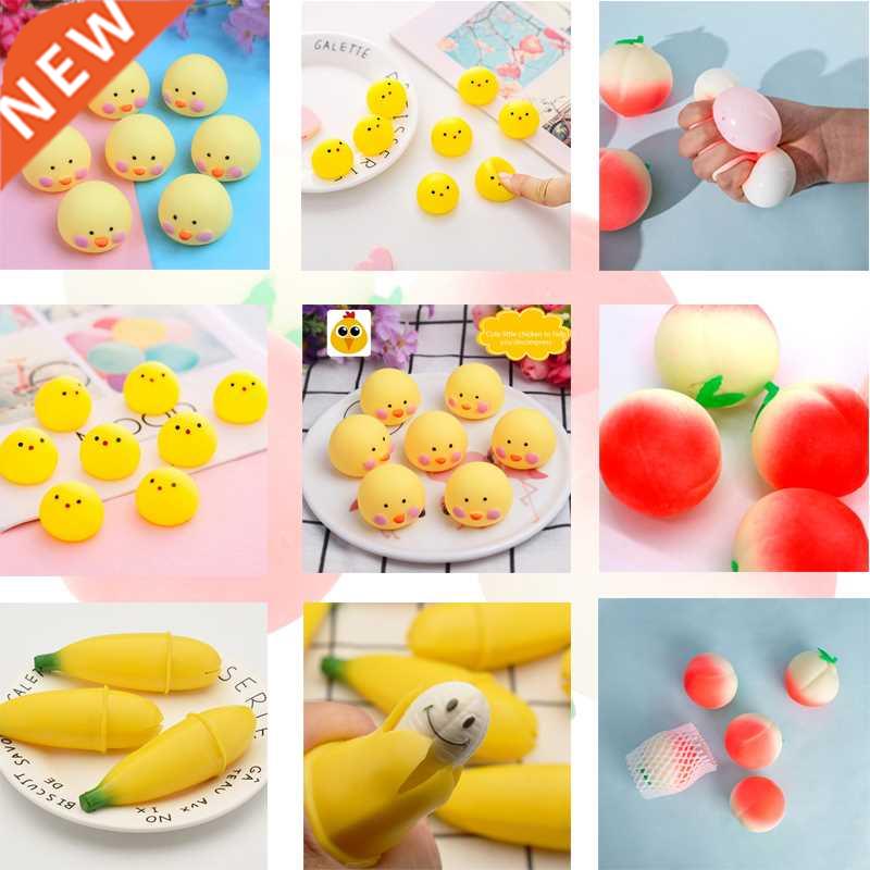 3in Fidget Vent Ball Toy Hand Squeeze Peach Ball Miniature N