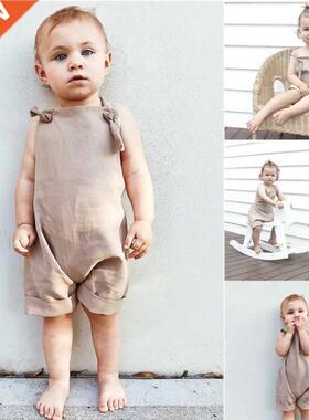 Newborn Baby Boy Girl Clothes Solid color Sleeveless Bib Pan