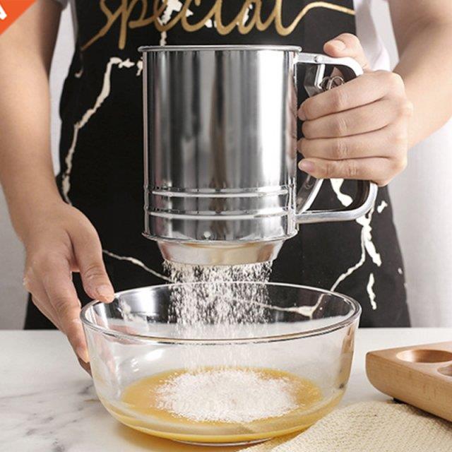 Hgh Qualty Stanless Steel Flour Sfter Wth Hand Press Do