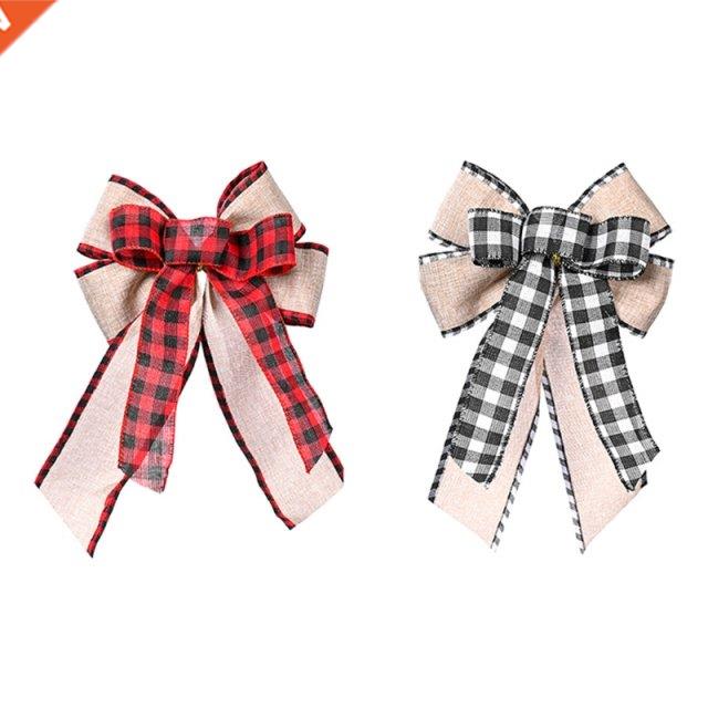 Plaid Bow Christmas Wreath Holiday  Crafts Door Decor Bow