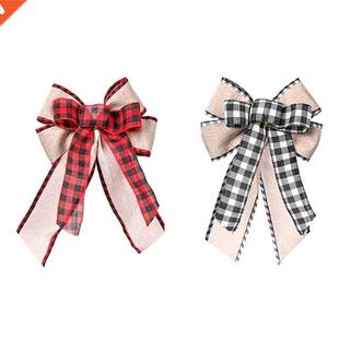Plaid Bow Christmas Wreath Holiday  Crafts Door Decor Bow