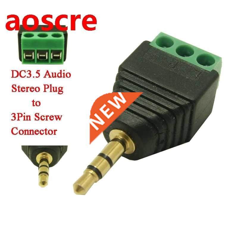 free shipping 5pcs AUDIO stereo plug 3.5 to 3pin connector