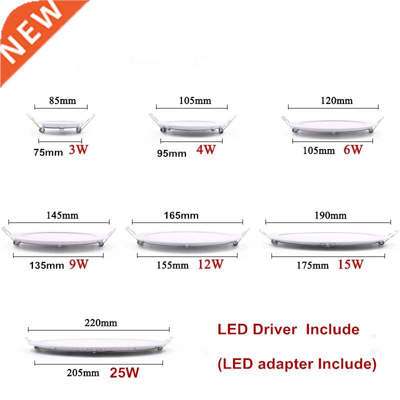 Ultra thin LED Down light lamp 3W 4W 6W 9W 12W 15W 25W led l