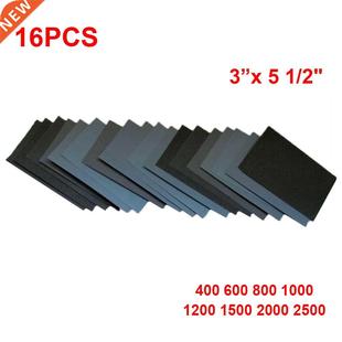 Dry Sand 600 1200 1500 1000 400 800 Wet 16pcs Grit Sandpaper