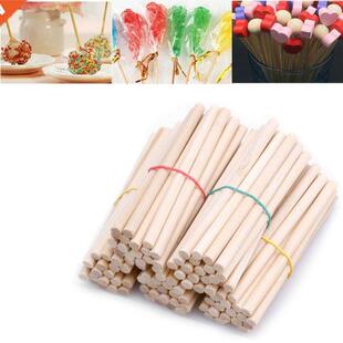 100 pcs Pop Food Sucker Bamboo Sticks Chocolate Cake Lollipo