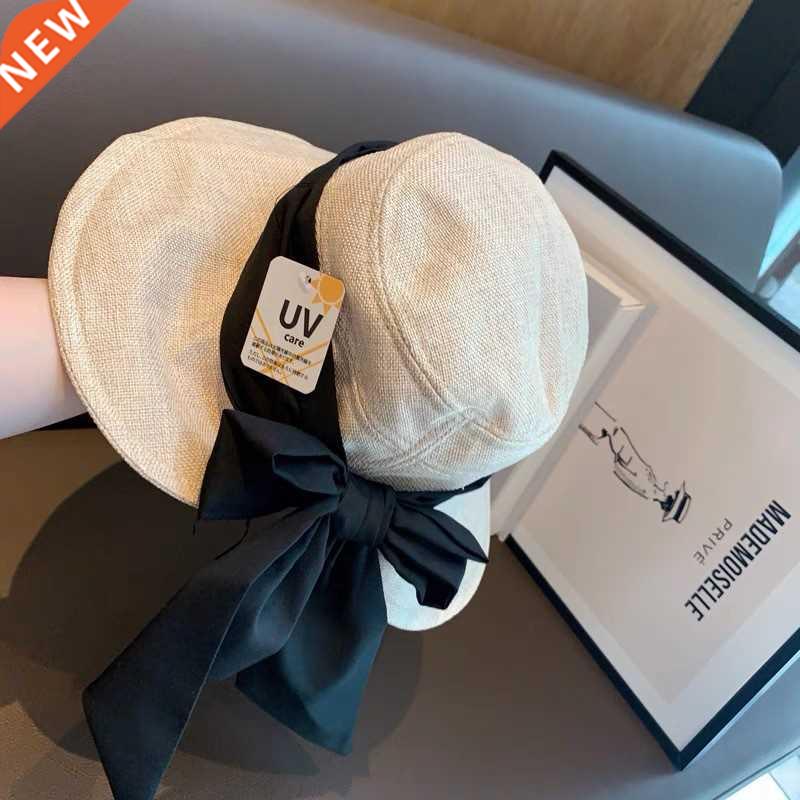 Hat Women Summer Sunshade Sunscreen Big Bow Fisherman Hat UV