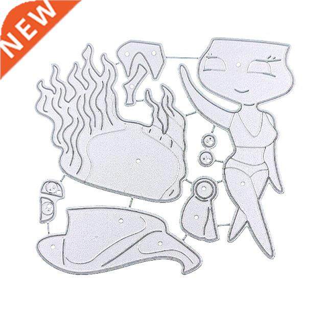 girl carbon steel scrapbooking embossing gnomish stencil, di