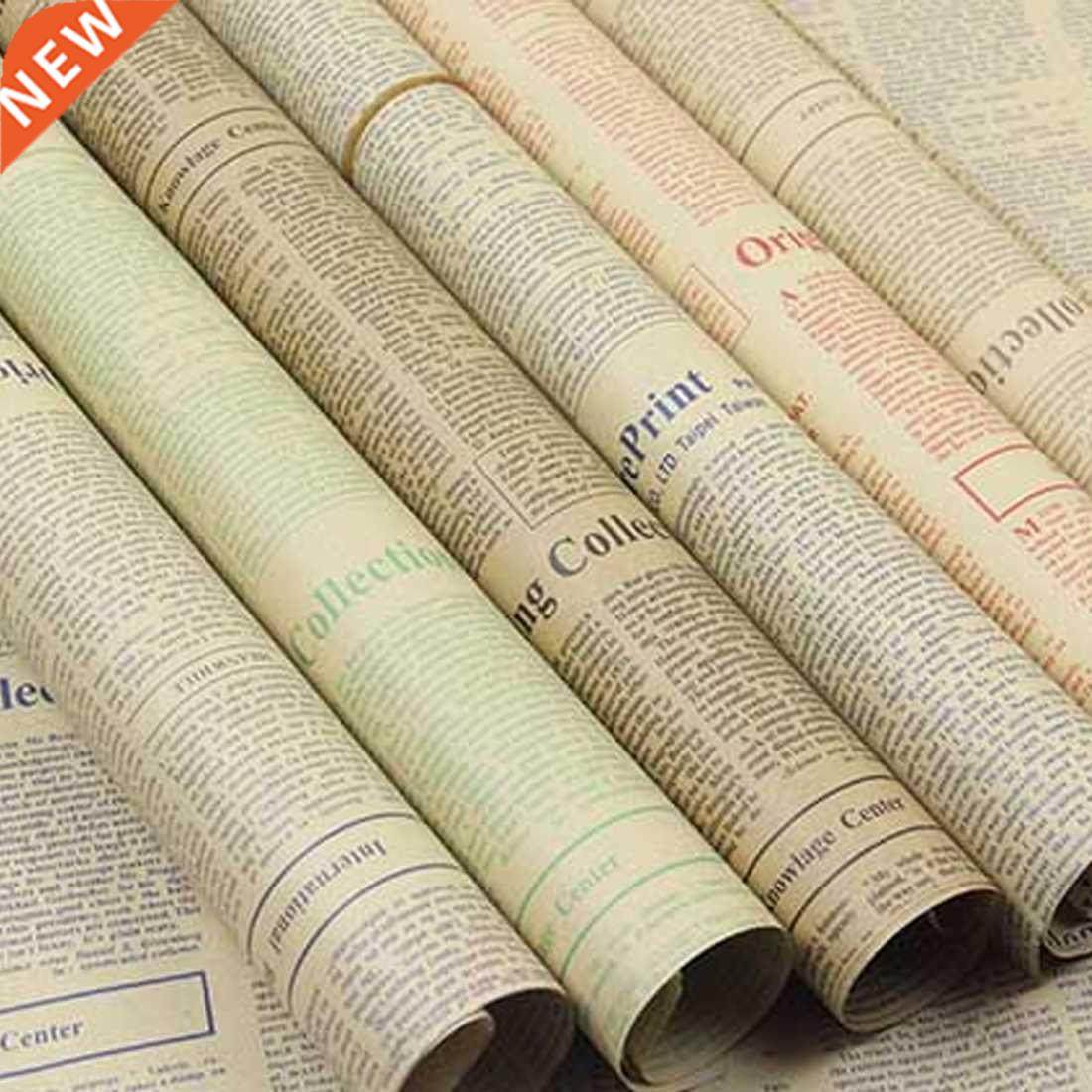 Gift Wrapping Paper Roll Vintage Newspaper Double Sided Wrap