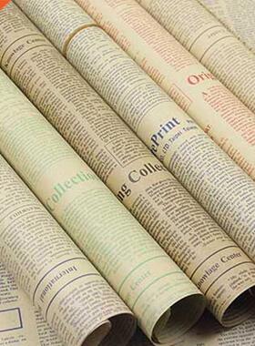 Gift Wrapping Paper Roll Vintage Newspaper Double Sided Wrap