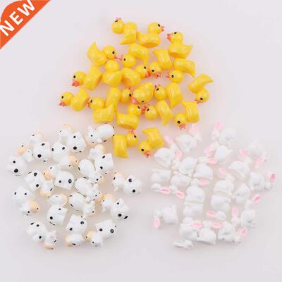 Mini 50pc AnimalResin Duck Rabbit Cows Flat Back DIY Miniat