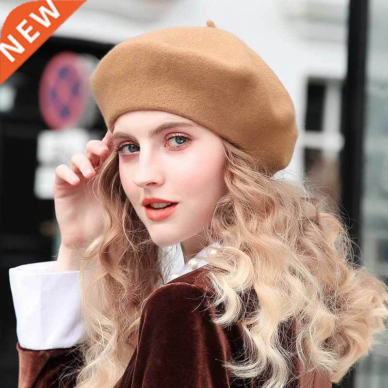 100% pure wool beret hat women felt beret british style fash
